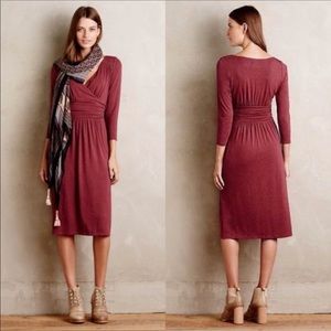 Anthropologie Galena Wine Dress